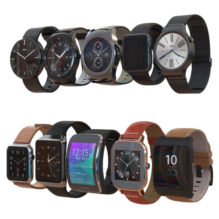 3D Smartwatches Collection model