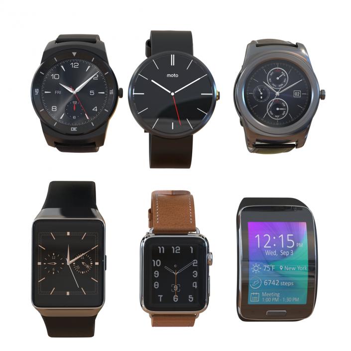 3D Smartwatches Collection model