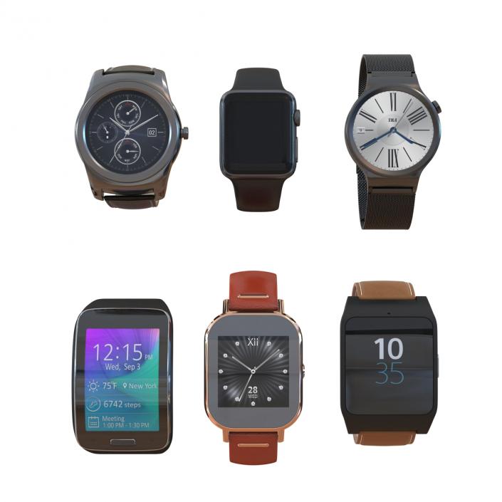 3D Smartwatches Collection model