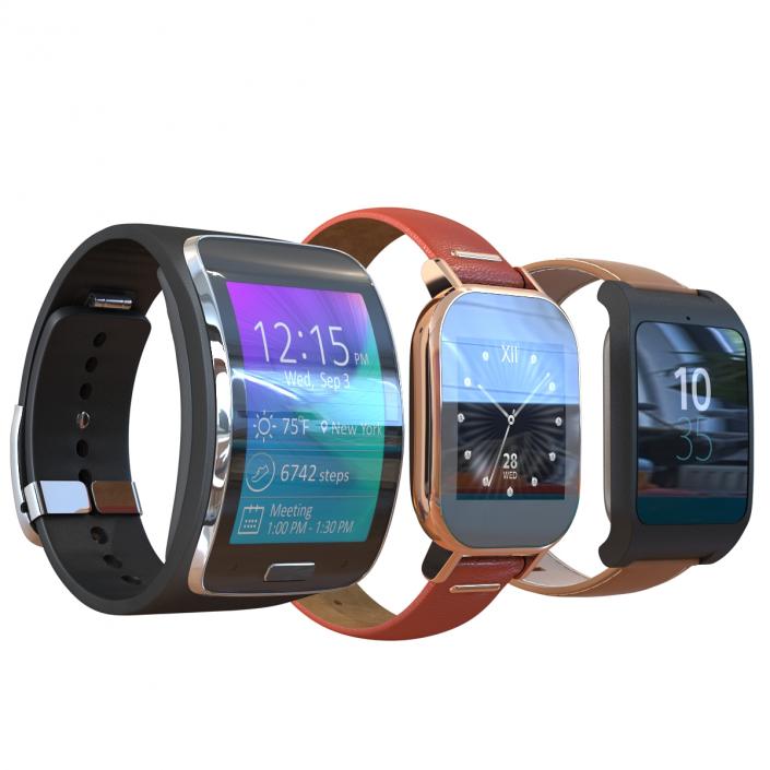 3D Smartwatches Collection model