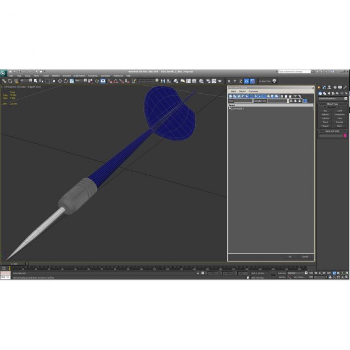 3D Dart Needle 2 Blue model