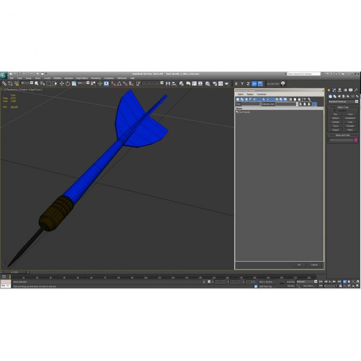 3D Dart Needle 3 Blue model