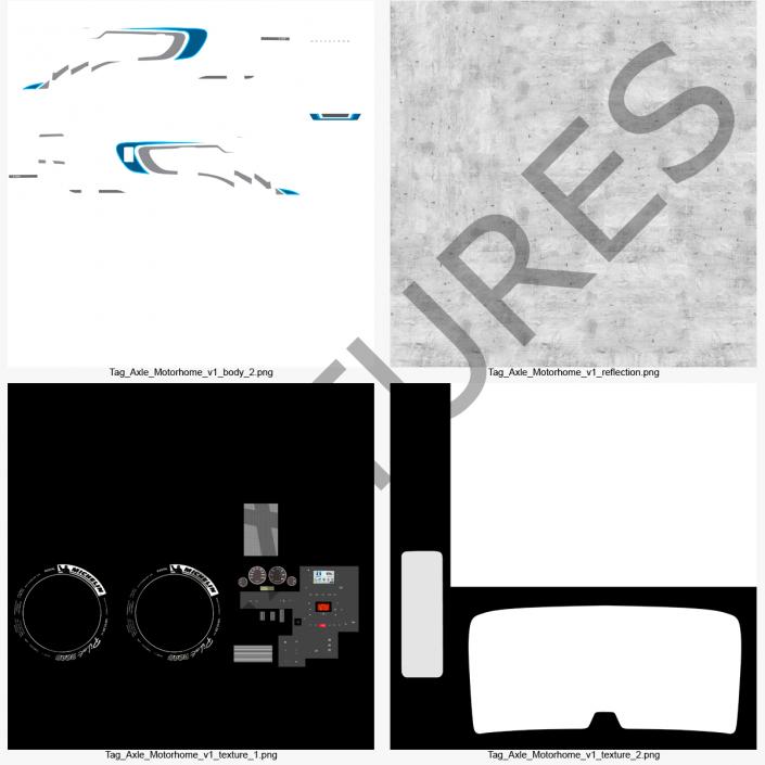 3D Tag Axle Motorhome Simple Interior 2