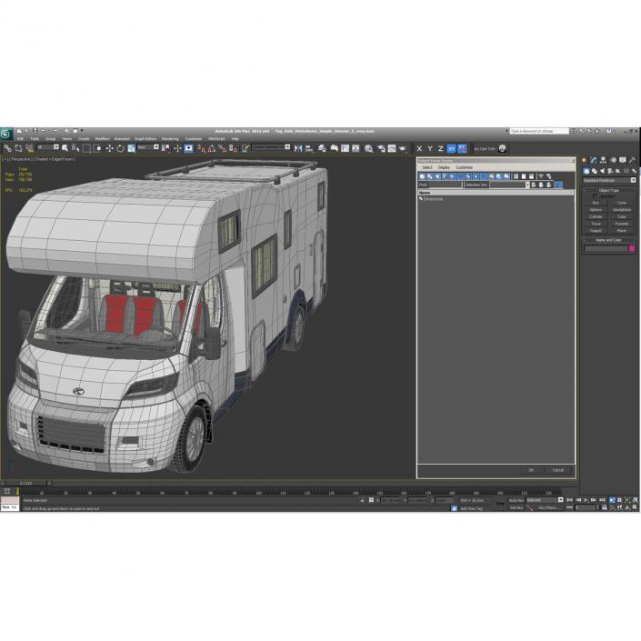 3D Tag Axle Motorhome Simple Interior 2