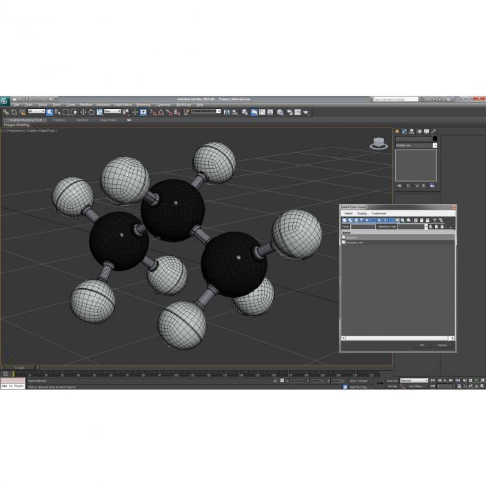 3D Propane Molecule