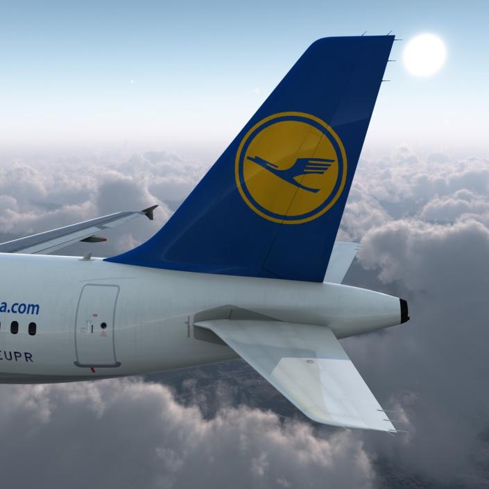 3D Airbus A319 Lufthansa Rigged model