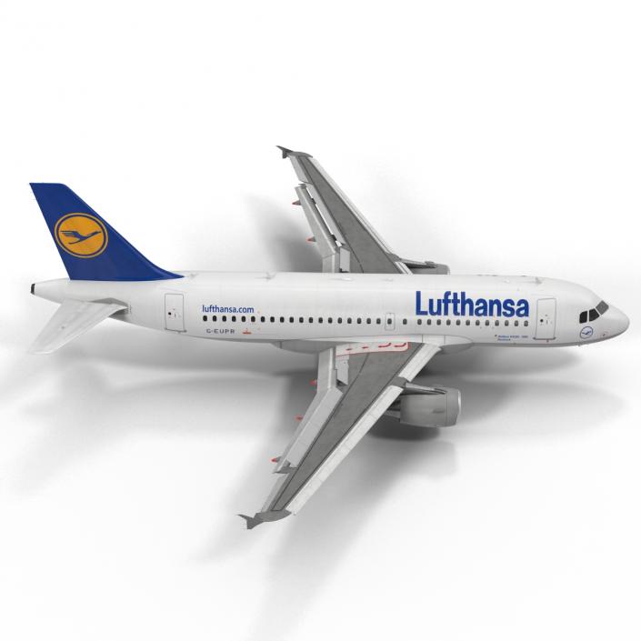 3D Airbus A319 Lufthansa Rigged model