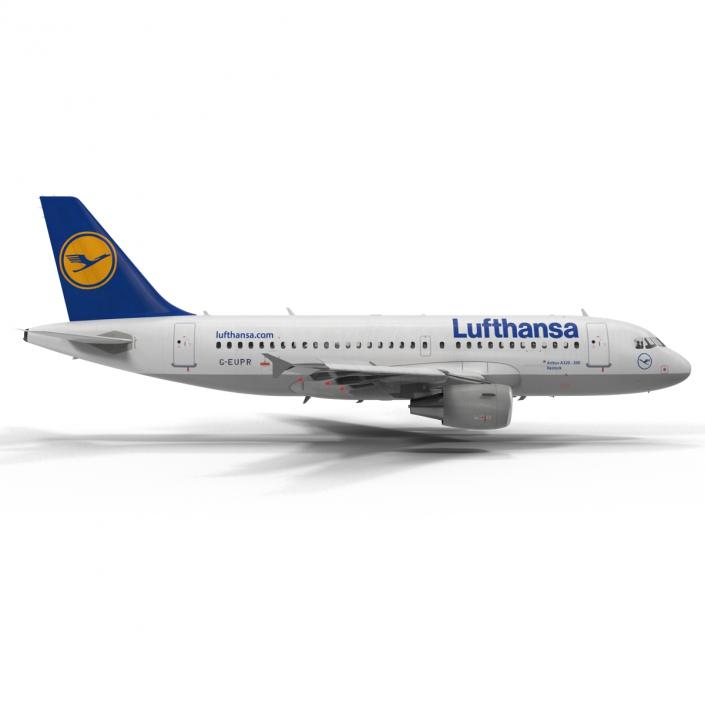 3D Airbus A319 Lufthansa Rigged model