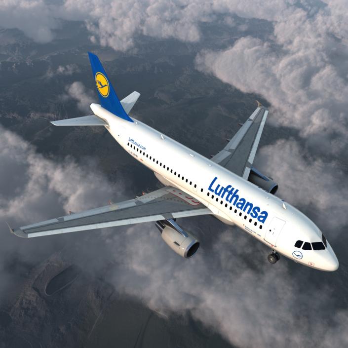 3D Airbus A319 Lufthansa