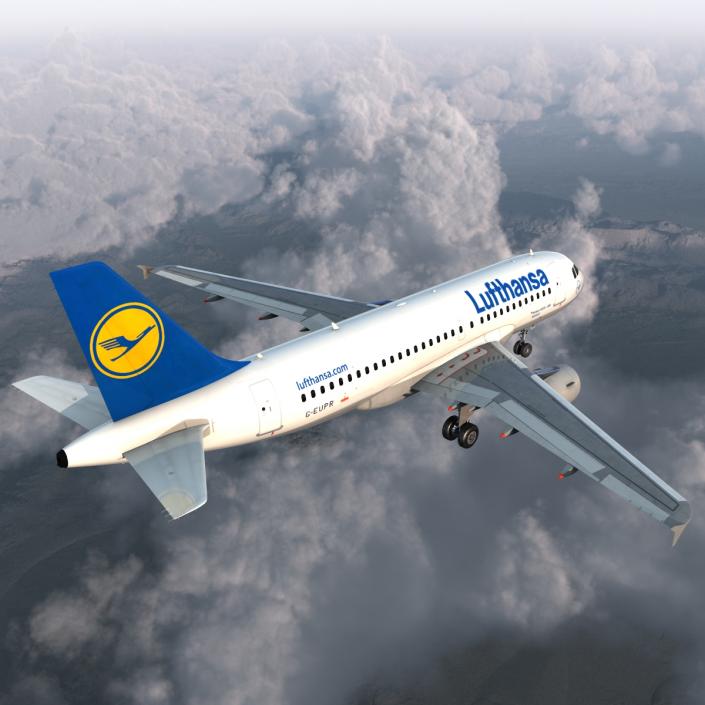 3D Airbus A319 Lufthansa