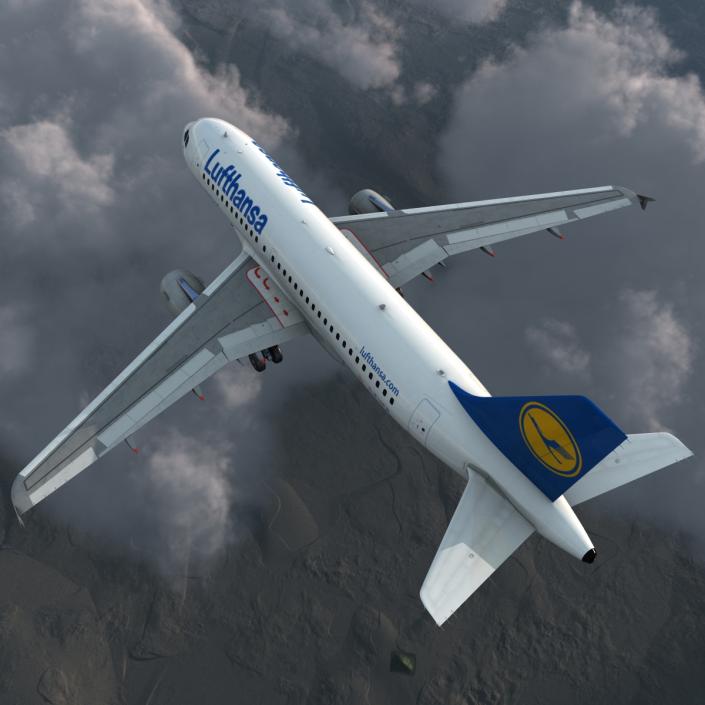 3D Airbus A319 Lufthansa