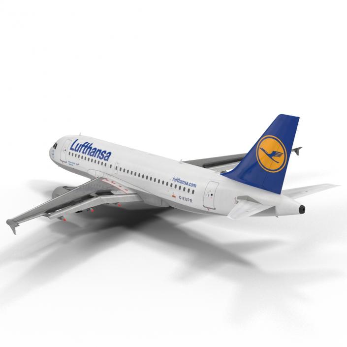 3D Airbus A319 Lufthansa Rigged model