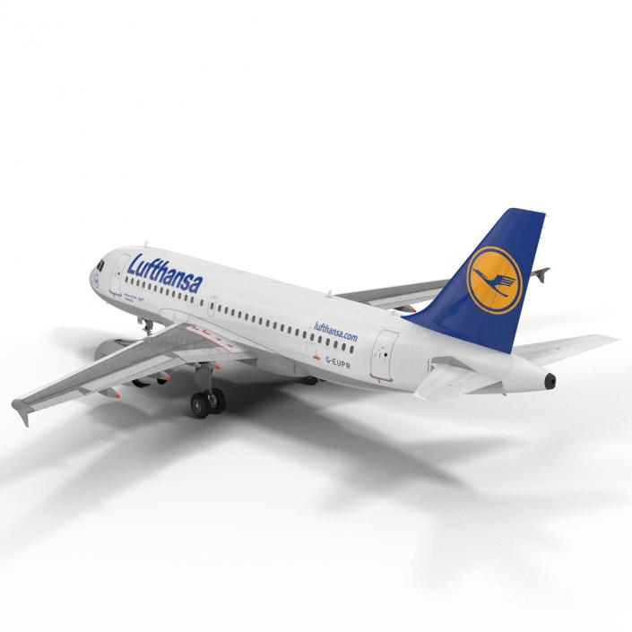 3D Airbus A319 Lufthansa Rigged model