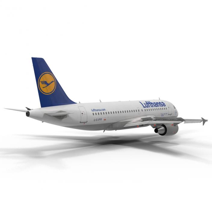 3D Airbus A319 Lufthansa Rigged model