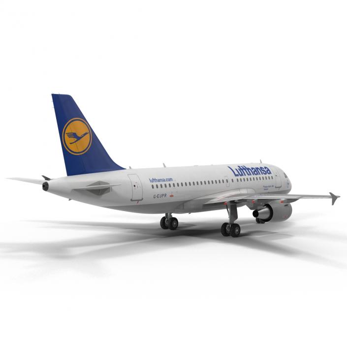 3D Airbus A319 Lufthansa Rigged model