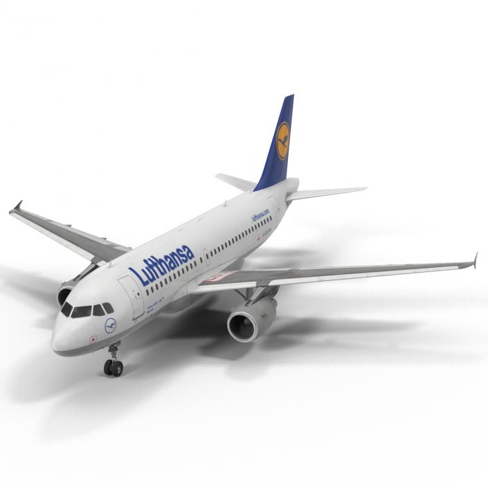 3D Airbus A319 Lufthansa