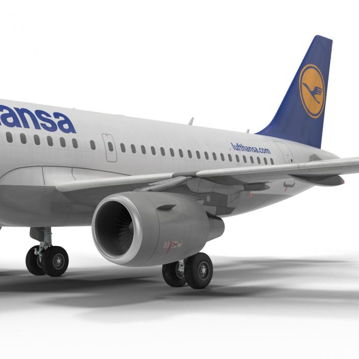 3D Airbus A319 Lufthansa Rigged model