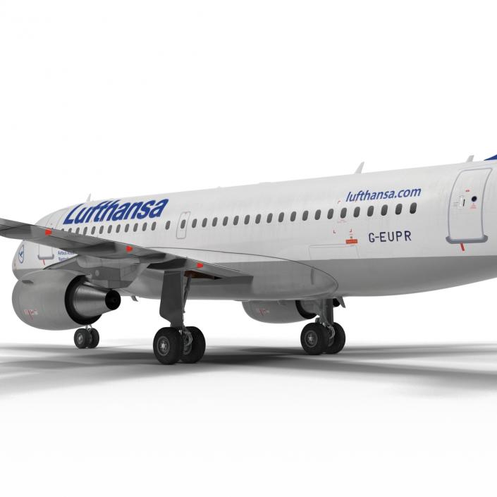 3D Airbus A319 Lufthansa Rigged model