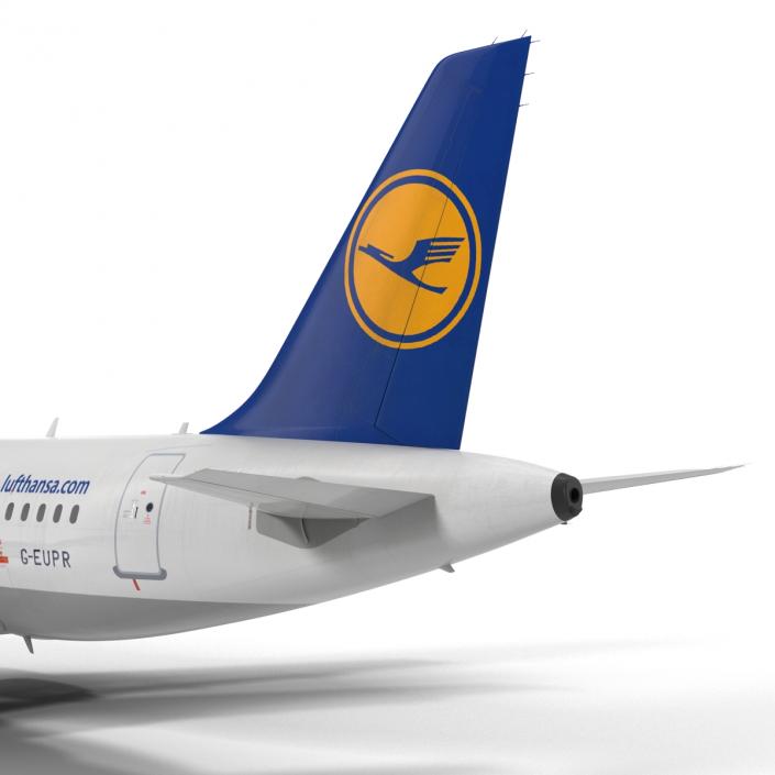 3D Airbus A319 Lufthansa Rigged model