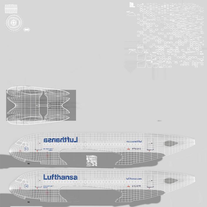 3D Airbus A319 Lufthansa