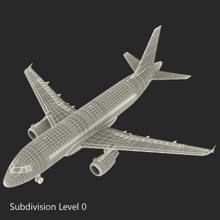 3D Airbus A319 Lufthansa Rigged model