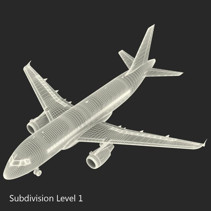 3D Airbus A319 Lufthansa Rigged model