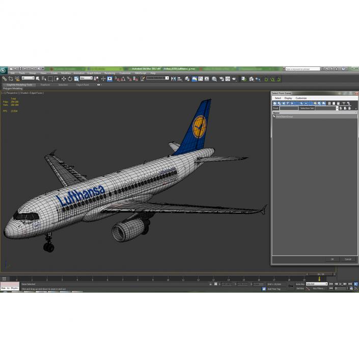 3D Airbus A319 Lufthansa