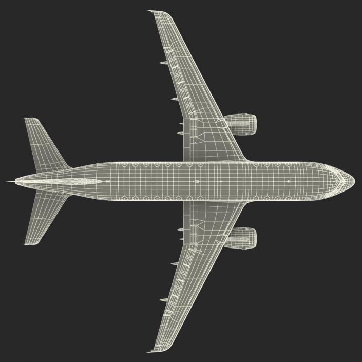 3D Airbus A319 Lufthansa Rigged model