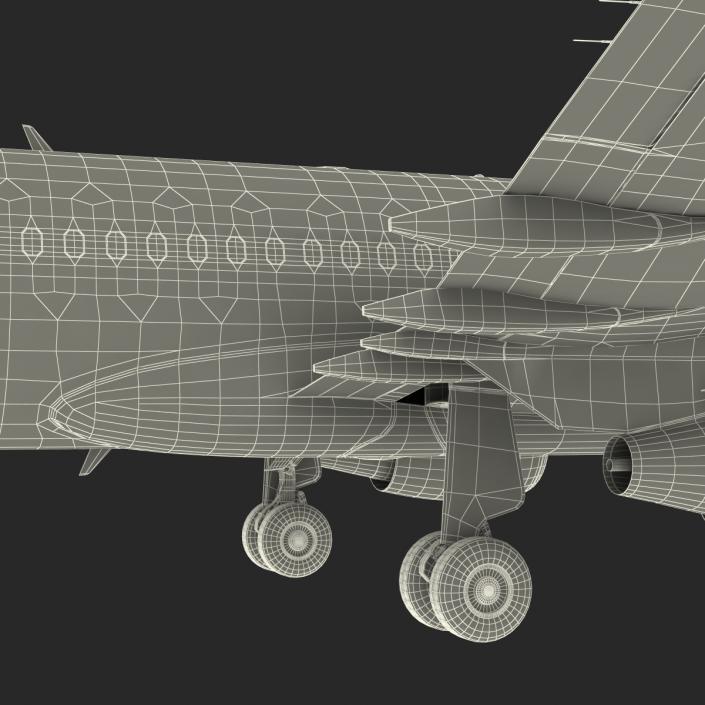 3D Airbus A319 Lufthansa Rigged model