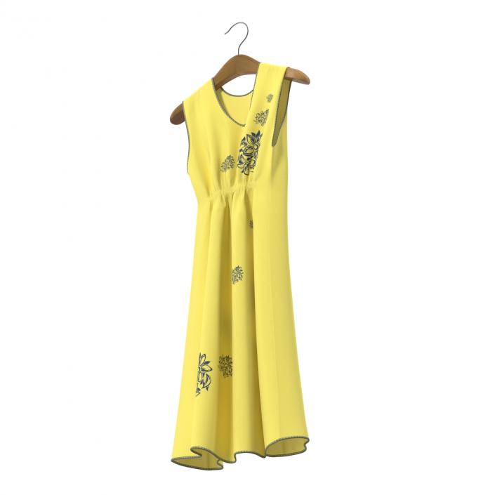 Dress On Hanger Yellow 3D