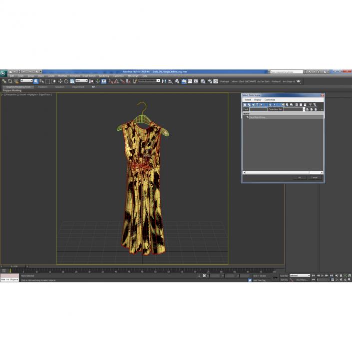 Dress On Hanger Yellow 3D