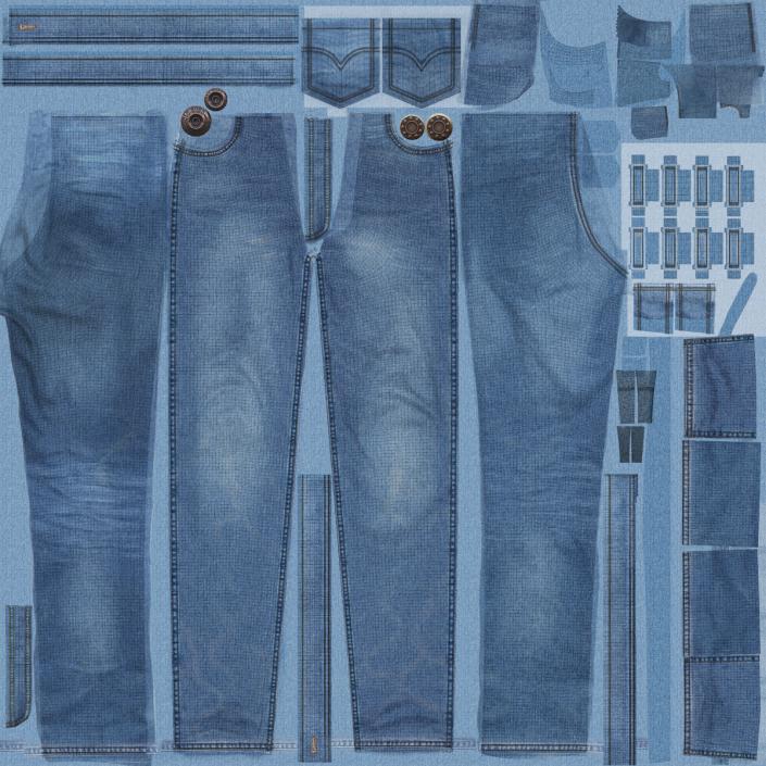 Jeans Folded 3 3D model