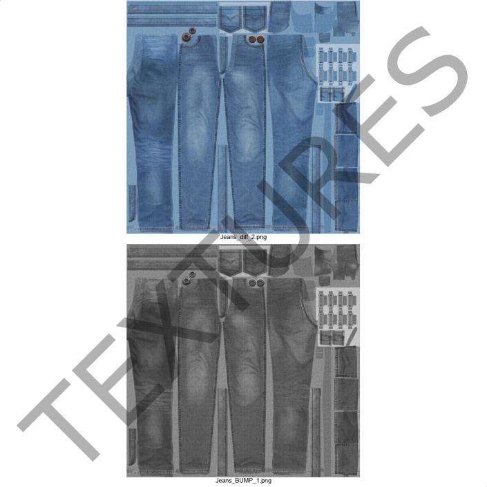 Jeans Folded 3 3D model