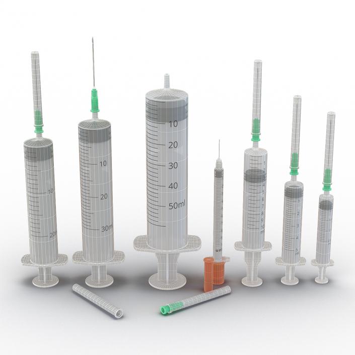 Disposable Syringe Set 3D