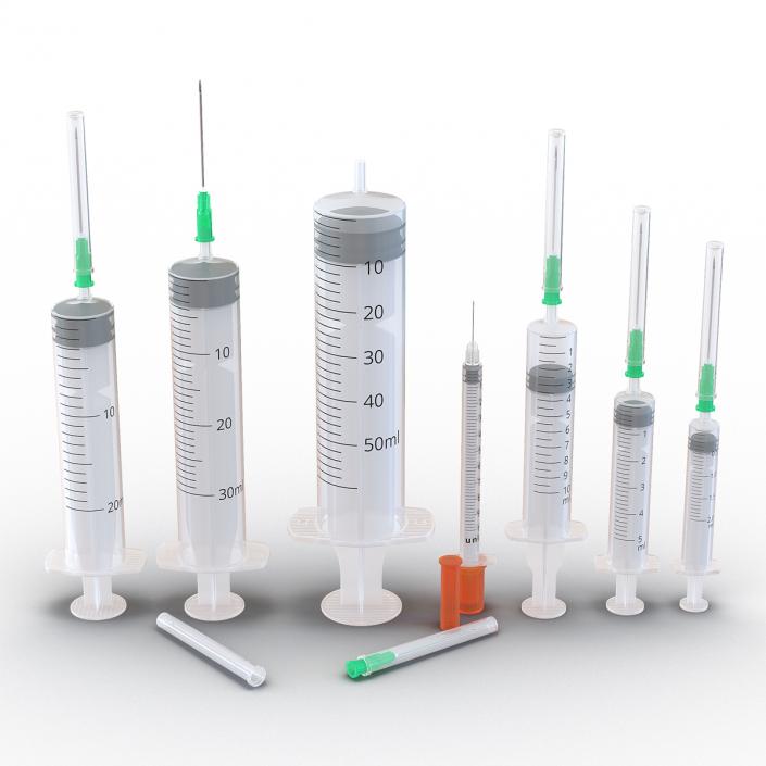 Disposable Syringe Set 3D