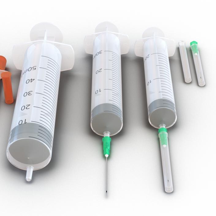 Disposable Syringe Set 3D