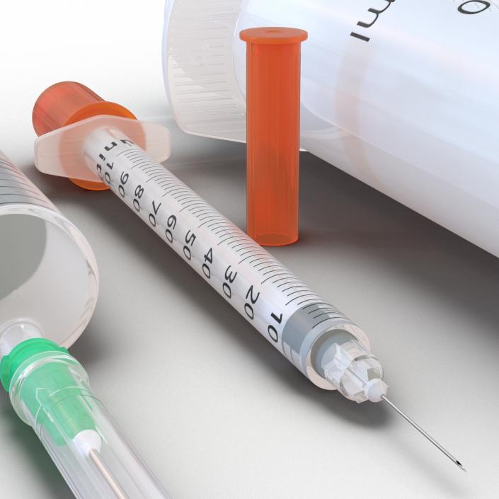 Disposable Syringe Set 3D