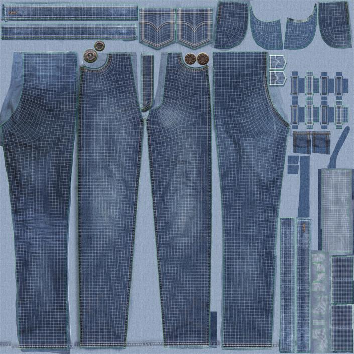 Folded Jeans 2 3D model