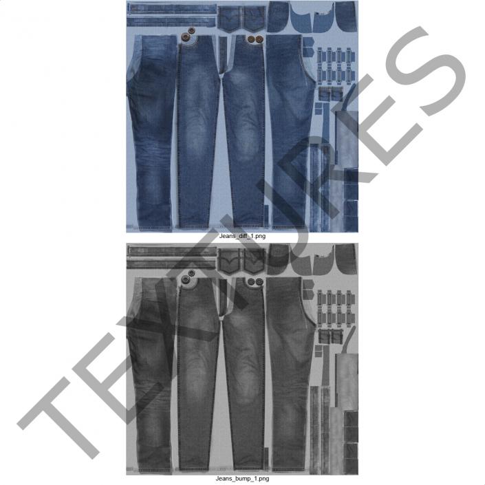 Folded Jeans 2 3D model