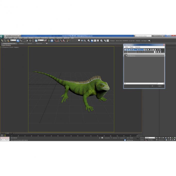 Green Iguana Pose 2 3D model