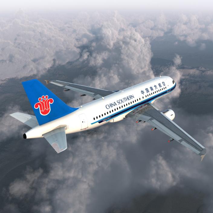 Airbus A319 China Southern Airlines Rigged 3D