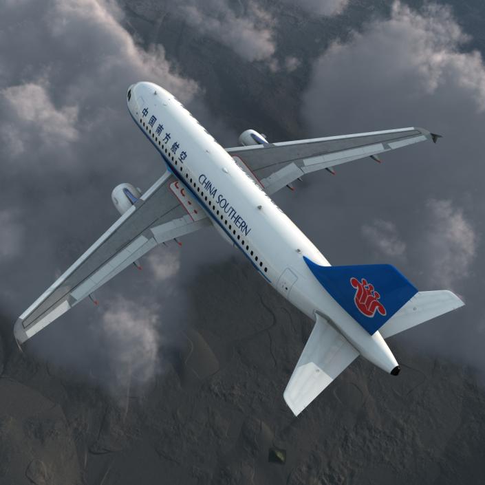 Airbus A319 China Southern Airlines Rigged 3D