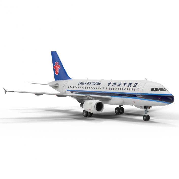 Airbus A319 China Southern Airlines Rigged 3D