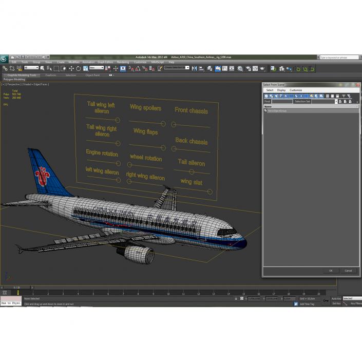 Airbus A319 China Southern Airlines Rigged 3D