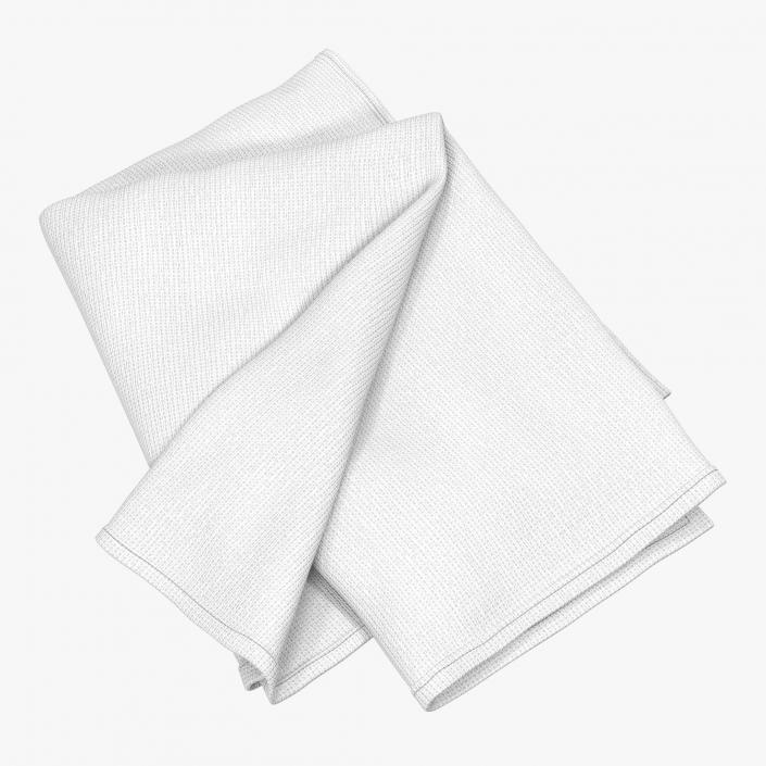 3D White Towel 6 model