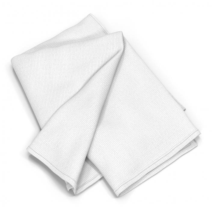 3D White Towel 6 model