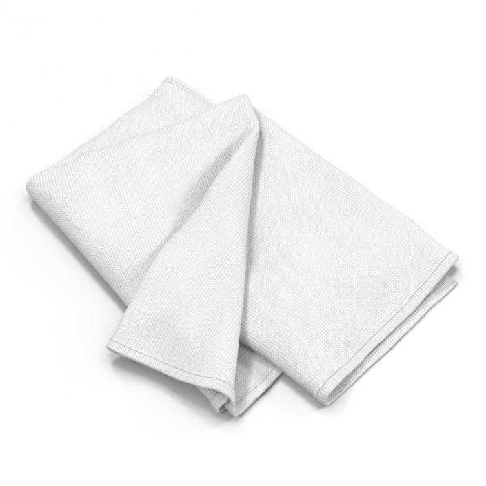 3D White Towel 6 model