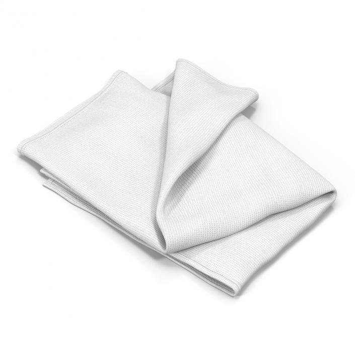 3D White Towel 6 model