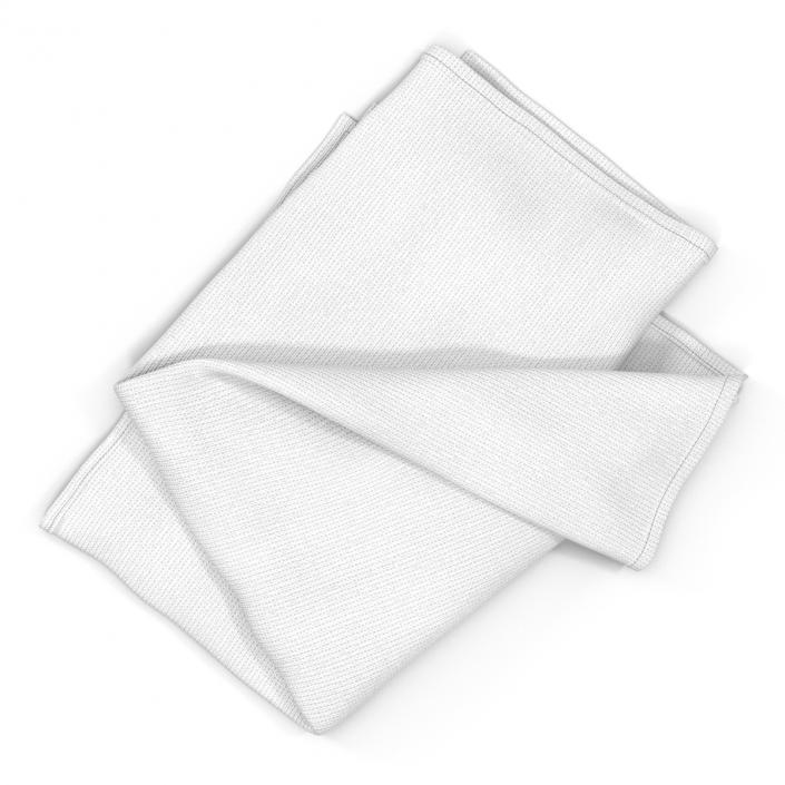 3D White Towel 6 model