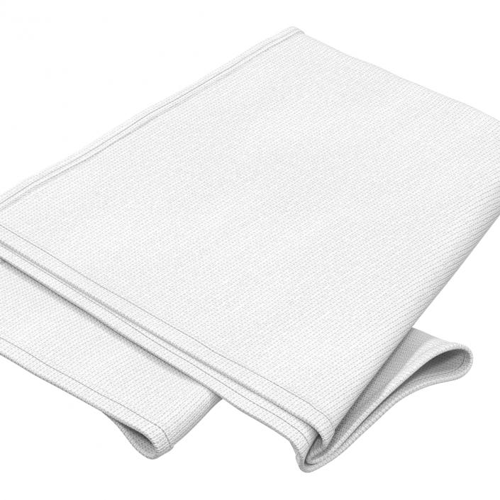 3D White Towel 6 model